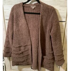 Barefoot Dreams CozyChic Ruffle Cardigan - Size Large